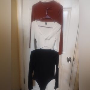 SHEIN White Wrap Long Sleeve Top